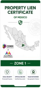 Property Lien Certificate Zone 1 Mexico