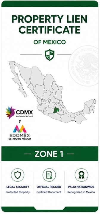 Property Lien Certificate Zone 1 Mexico