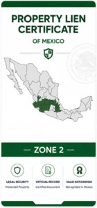 Property Lien Certificate Zone 2 Mexico