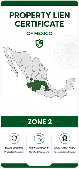 Property Lien Certificate Zone 2 Mexico