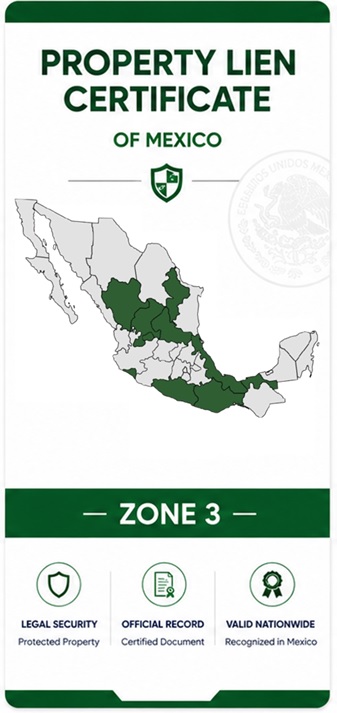 Property Lien Certificate Zone 3 Mexico
